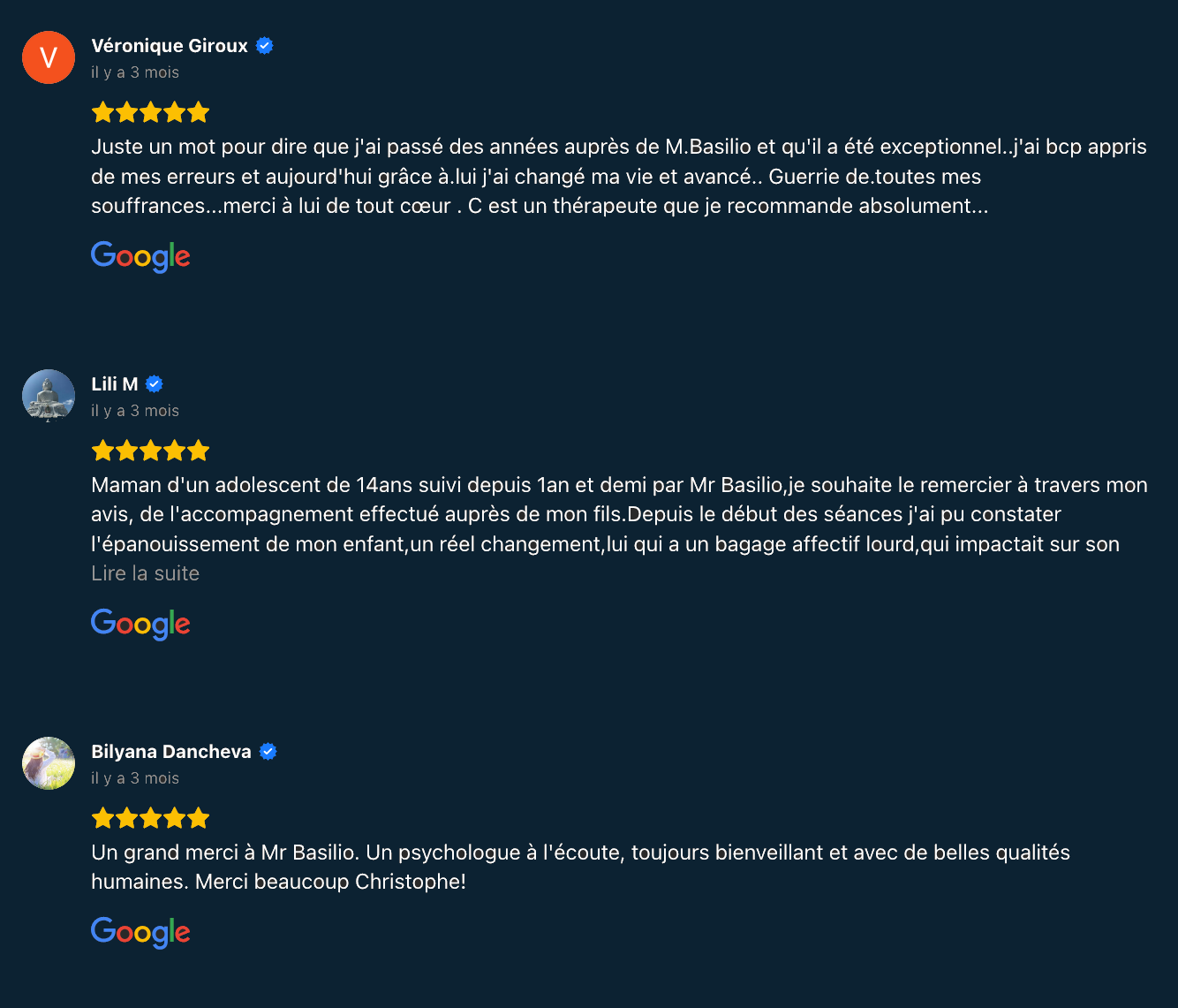 Chris Basilio Psicoanalista Clínico Comentarios de clientes