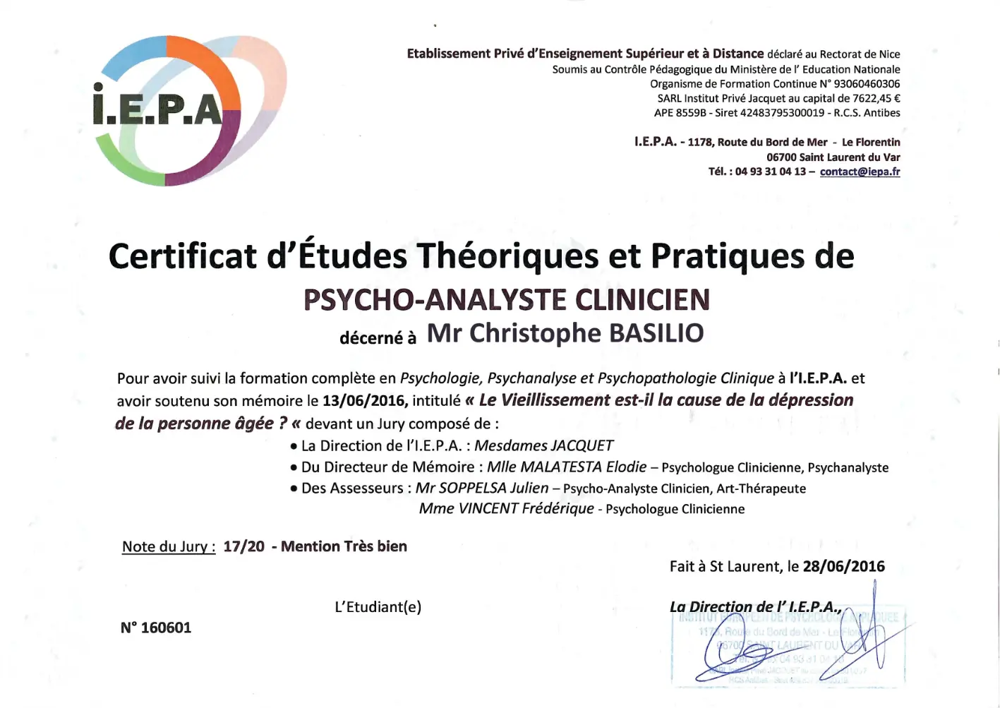 Chris Basilio Psicoanalista Clínico Diplomado en Psicoanálisis Clínico